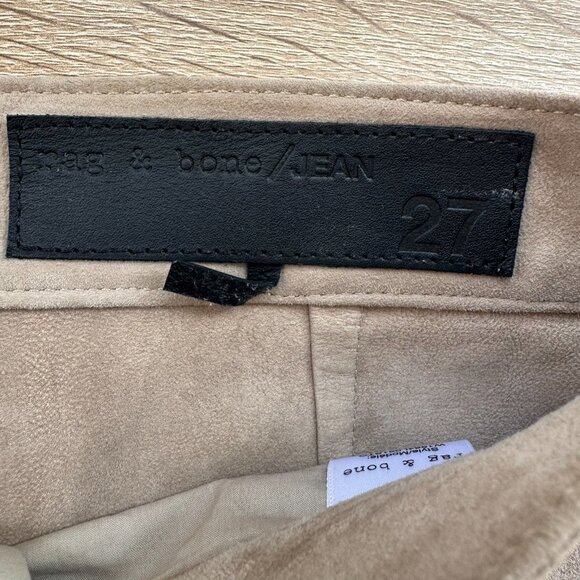 Rag & Bone Suede Mini Shorts Lace Up Front in Tan Brown 27 - Picture 5 of 9